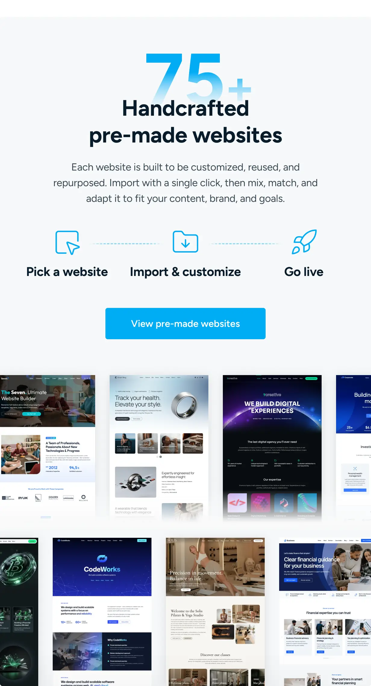 View pre-made websites
