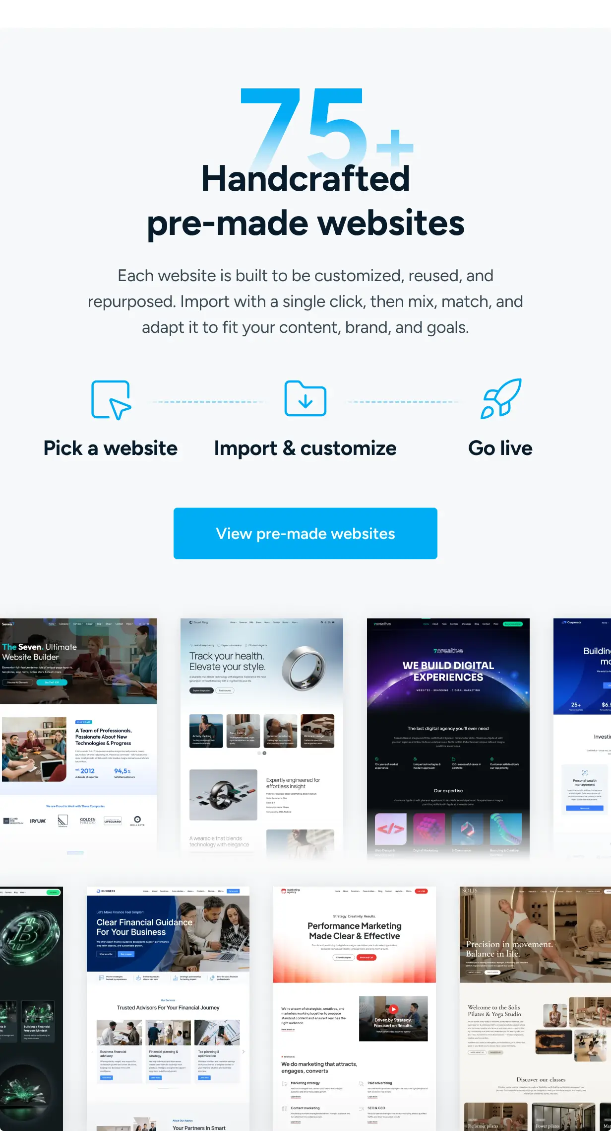 View pre-made websites