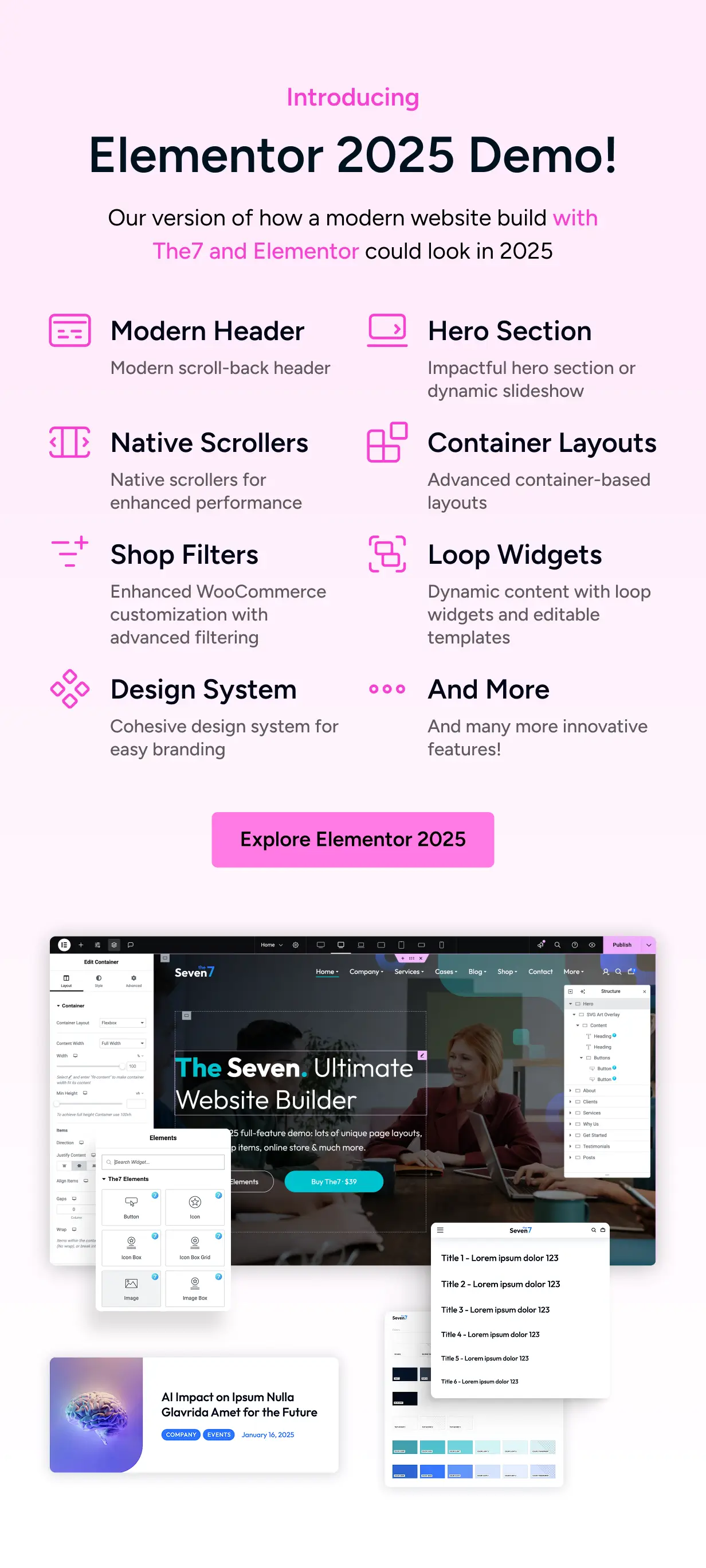 Introducing Elementor 2025 Demo