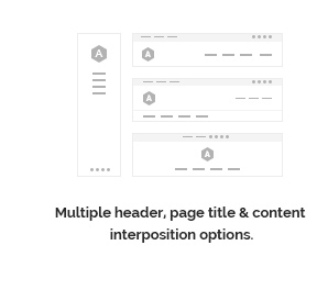 Multiple header, page title and content interposition options.