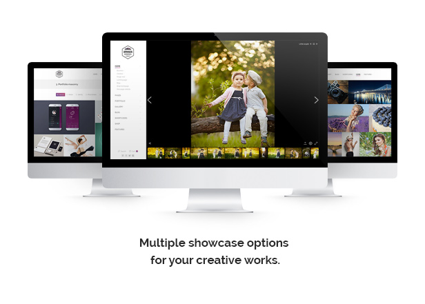 Multiple showcase options for your creative works.